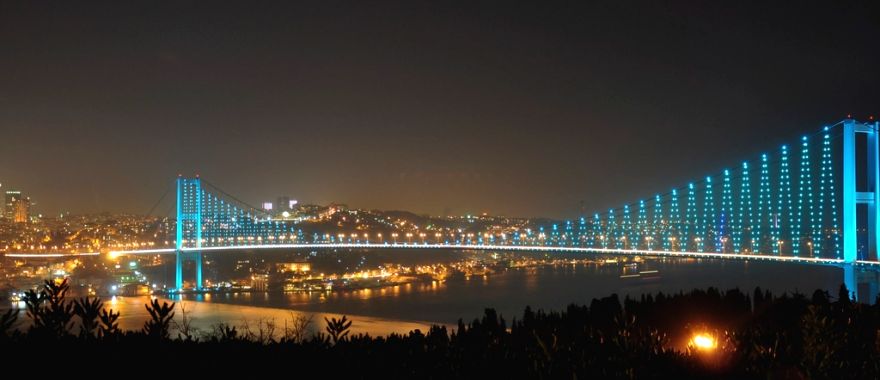 The Golden Horn in İstanbul, with the Galata Bridge in the foreground and the Galata Tower on the skyline.